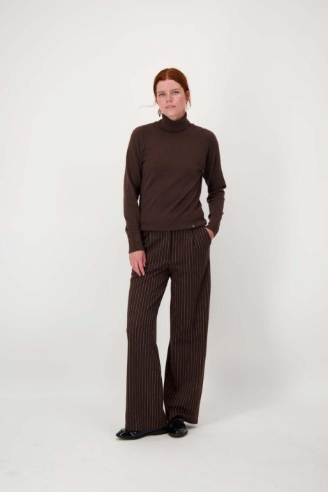 Zusss krijtstreep broek met bandplooi